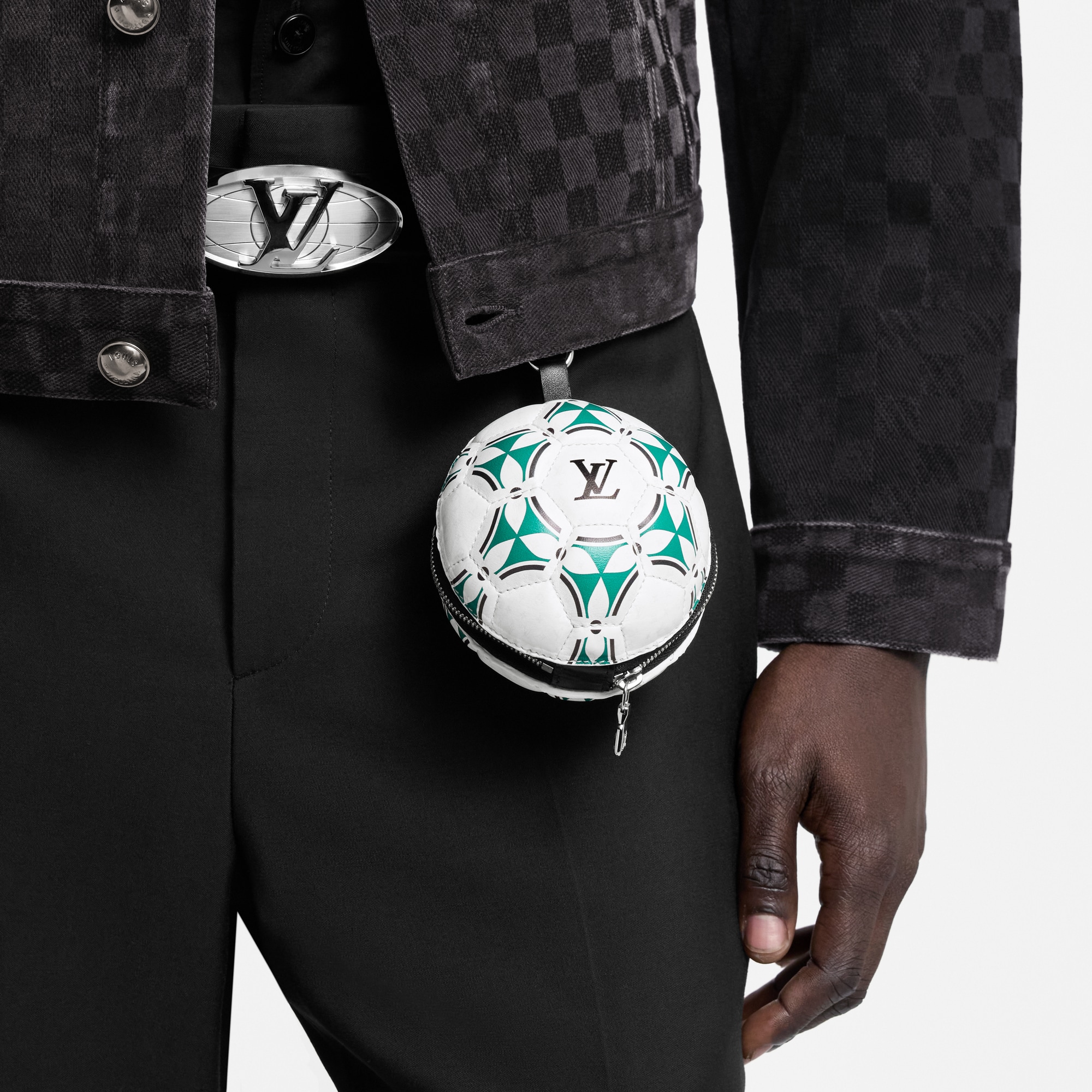LV Football Pouch Bag Charm - Luxury S00 White | LOUIS VUITTON